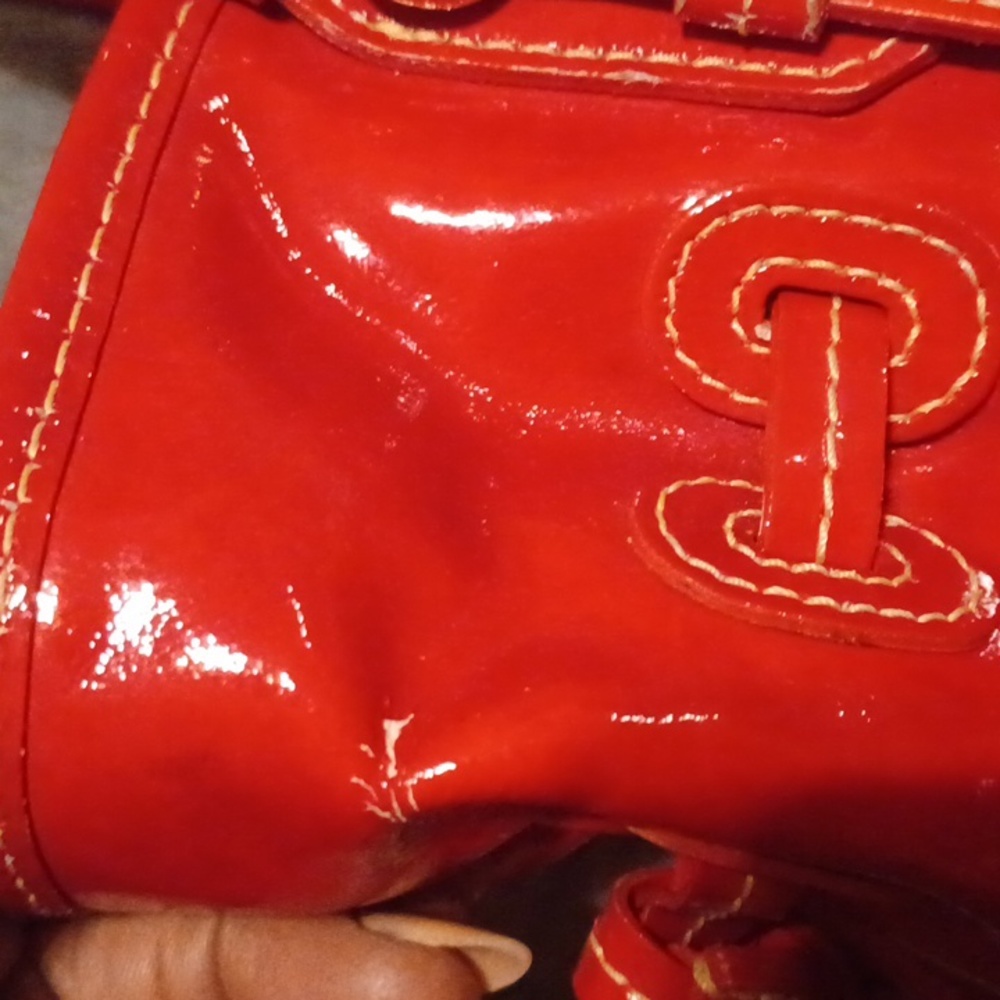 Dooney & Bourke Patent Leather Red Satchel - Picture 6 of 12